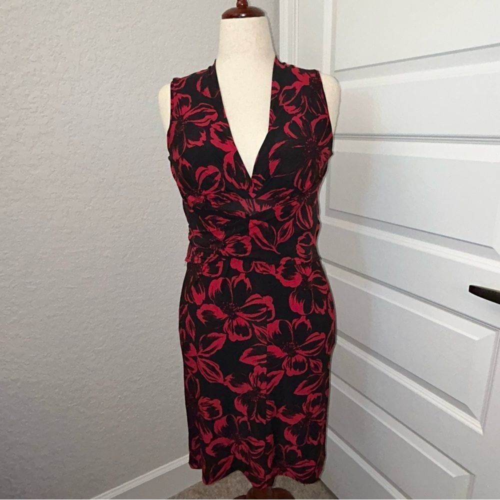 Norma Kamali Floral Print Faux Wrap Dress